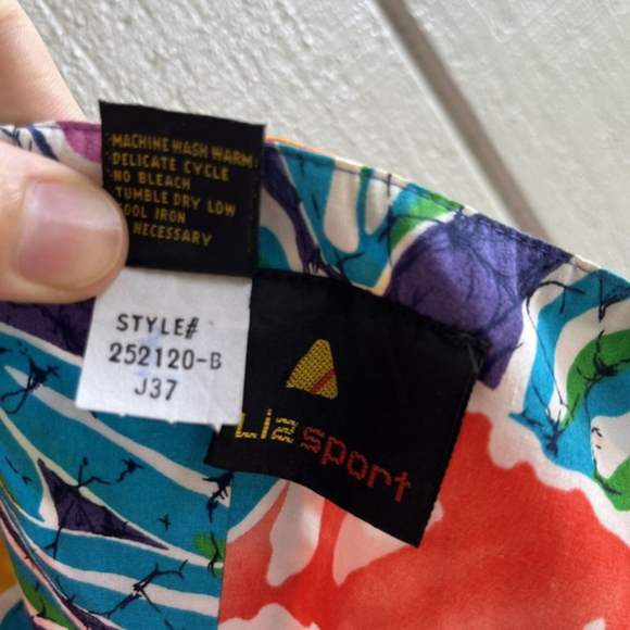 Liz Sport Vintage 1980s Hawaiian Floral Print Strapless Cotton Romper‎ Size 12 - Picture 10 of 12